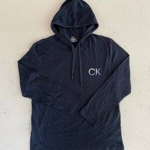 Calvin Klein Casual Lightweight Pull On Lg Sleeve 100% Cotton Hoodie Navy Sz XL
